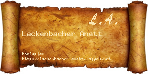 Lackenbacher Anett névjegykártya